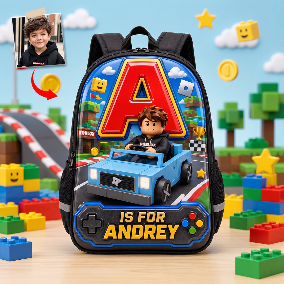 Racing To Back To School Day Shool Bag - Custom Photo Gifts For Kids 05qhdh080726-Homacus
