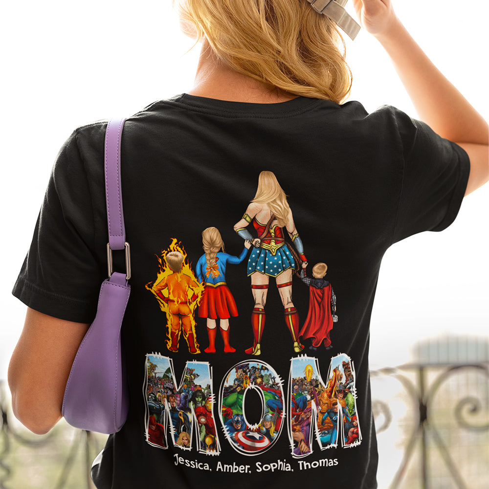 Personalized Gifts For Mom Shirt Super Mom And Kids 03ACDT250324PA-Homacus