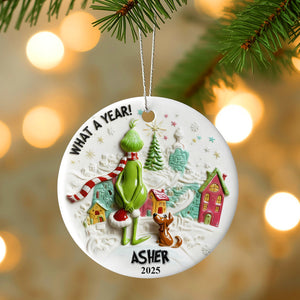 A Year To Look Back Round Ceramic Ornament - Personalized Christmas Gifts For Family & Friends 01qhqn121125-Homacus