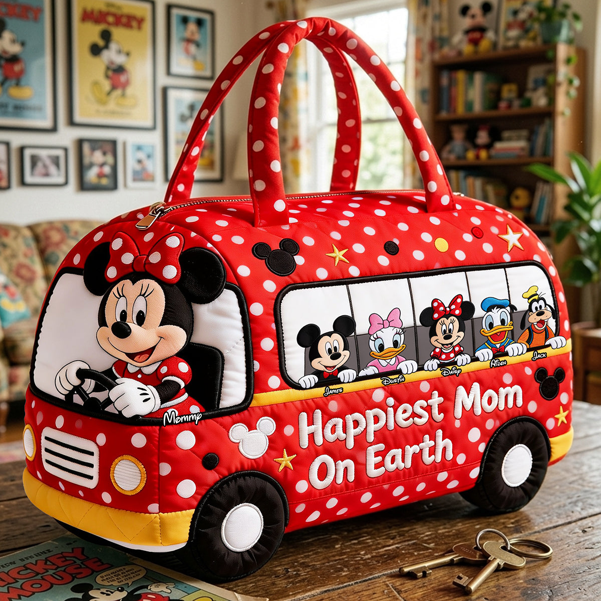 Happiest Mom On Earth Quilted Duffle Bag - Personalized Gifts For Mother 02nata130426-Homacus