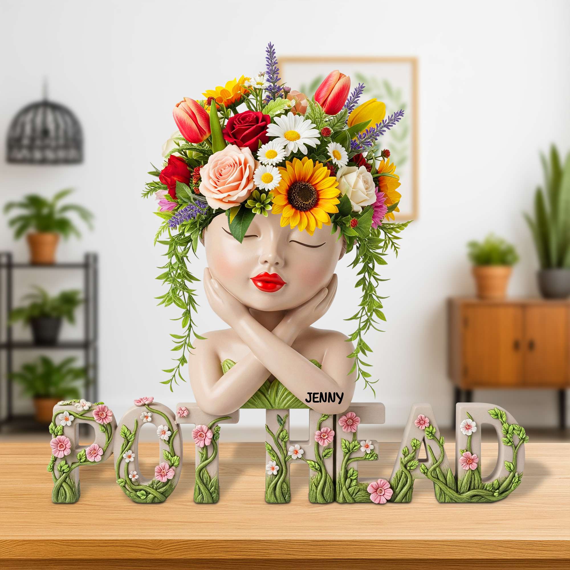pothead chicks Pot Head Girl Acrylic Plaque - Personalized Gifts For Gardening Girl 0