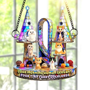 Furry Overlords Suncatcher Ornament - Personalized Christmas Gifts For Cat Lovers 06tgqn290725-Homacus