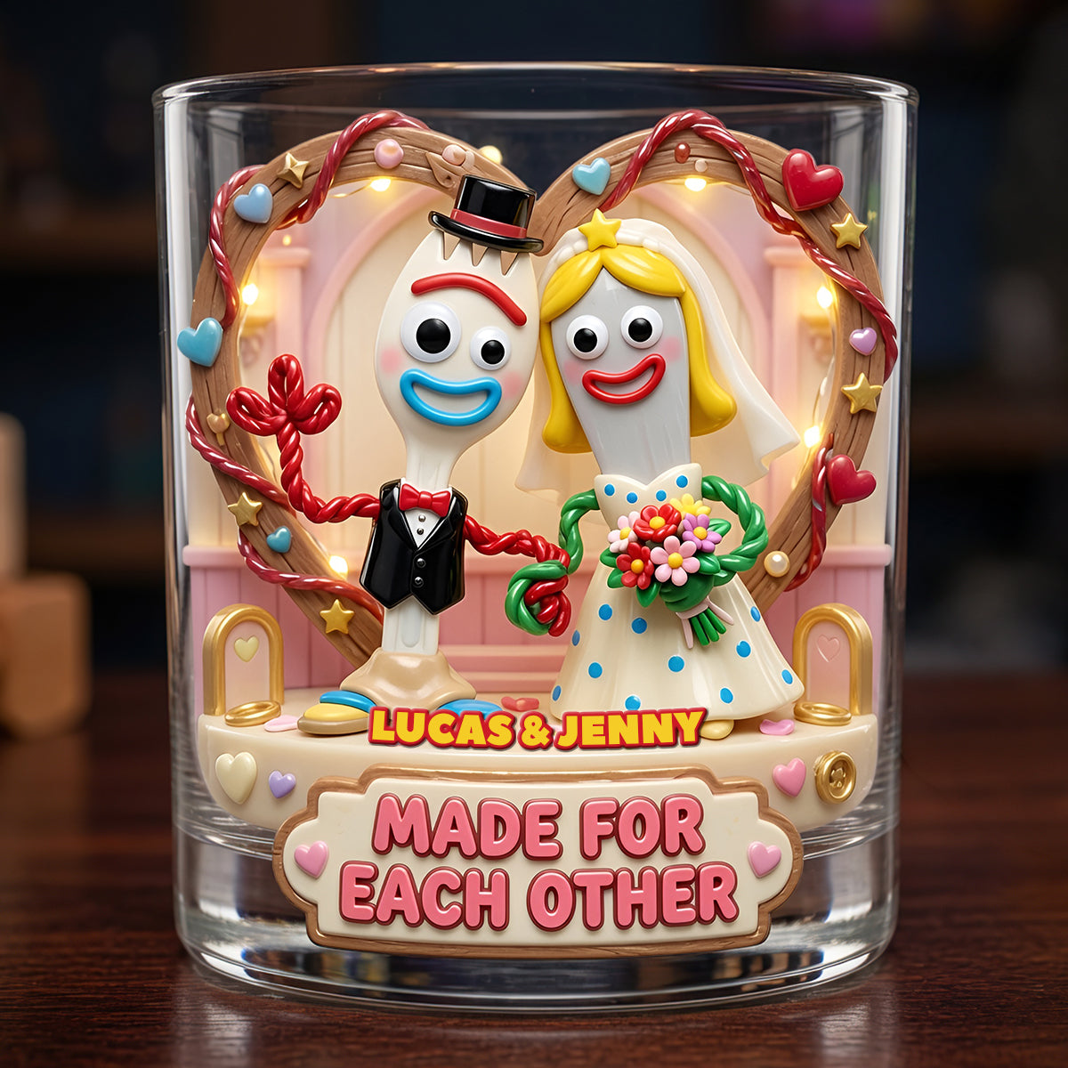 Forever Together Round Glass - Personalized Gifts For Couple 03TYDT240626-Homacus