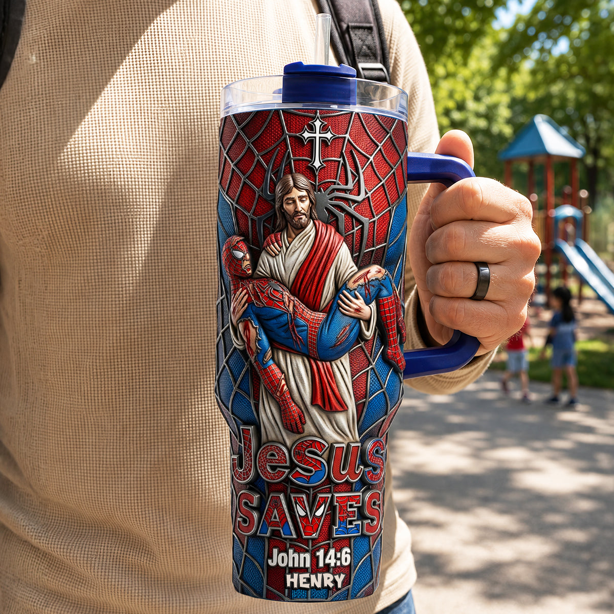 Saved By Grace 40oz Tumbler - Personalized Gifts For Christians 01HUDT050826