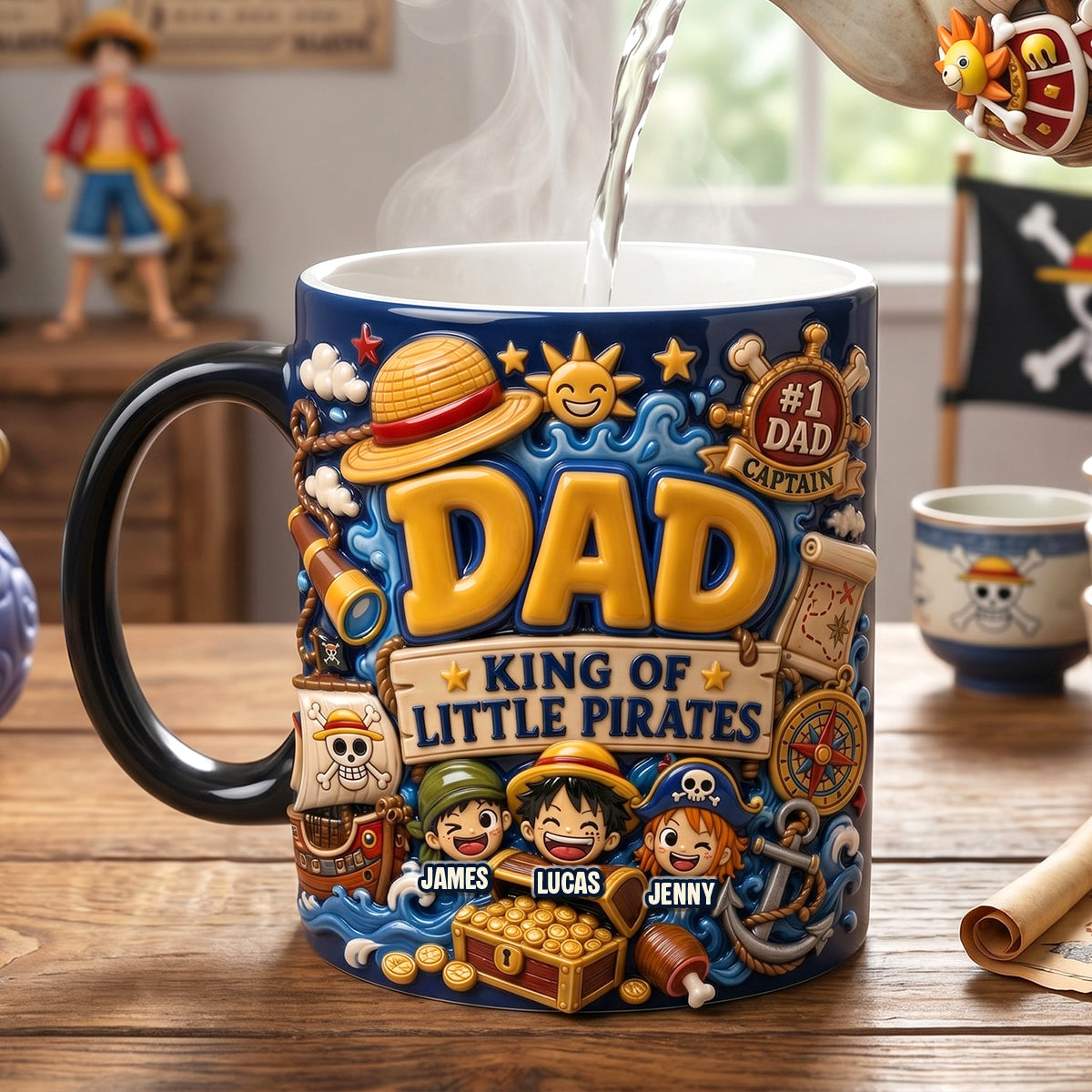 Adventure Captain Dad Magic Mug - Personalized Gift For Dads 01PATN210526-Homacus