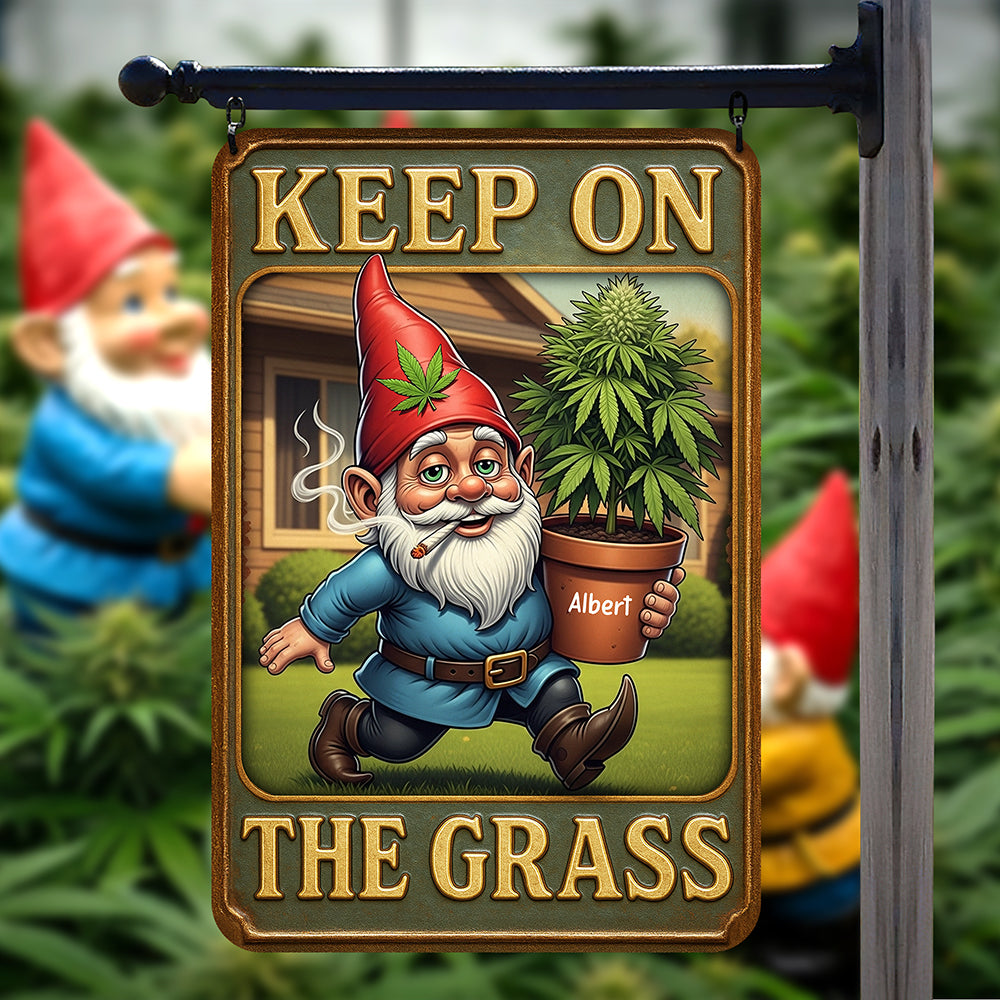 Smoking Gnome Metal Sign – Personalized Gifts For Weed Lovers 06toqn160625-Homacus
