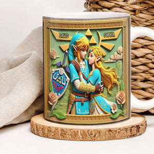 Personalized Gift For Game Loving Couple White Mug, Adventurer & His Princess 04QHDT231224-Homacus