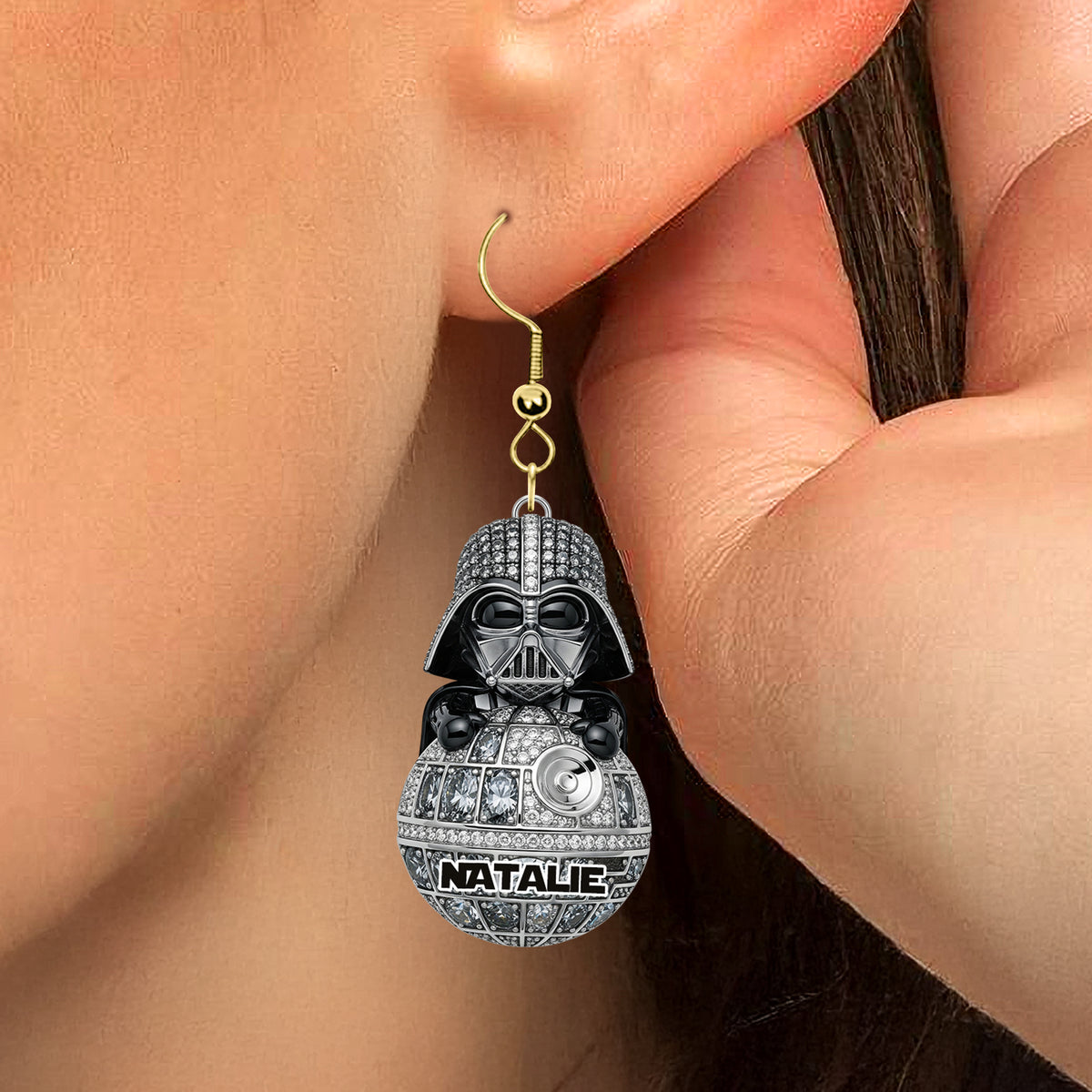 Funny Hanging Galactic Characters Earrings - Personalized Gifts For Movie Fans 05QHDT110725-Homacus