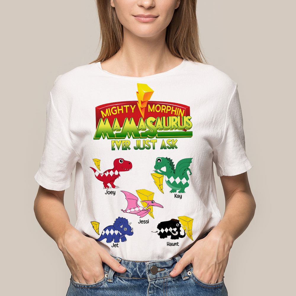 Personalized Gifts For Mothers Shirt Cute Dino Kids 03KALU210225-Homacus