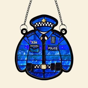 Personalized Gifts For Police Suncatcher Ornament Police Uniform 01OHQN301224-Homacus