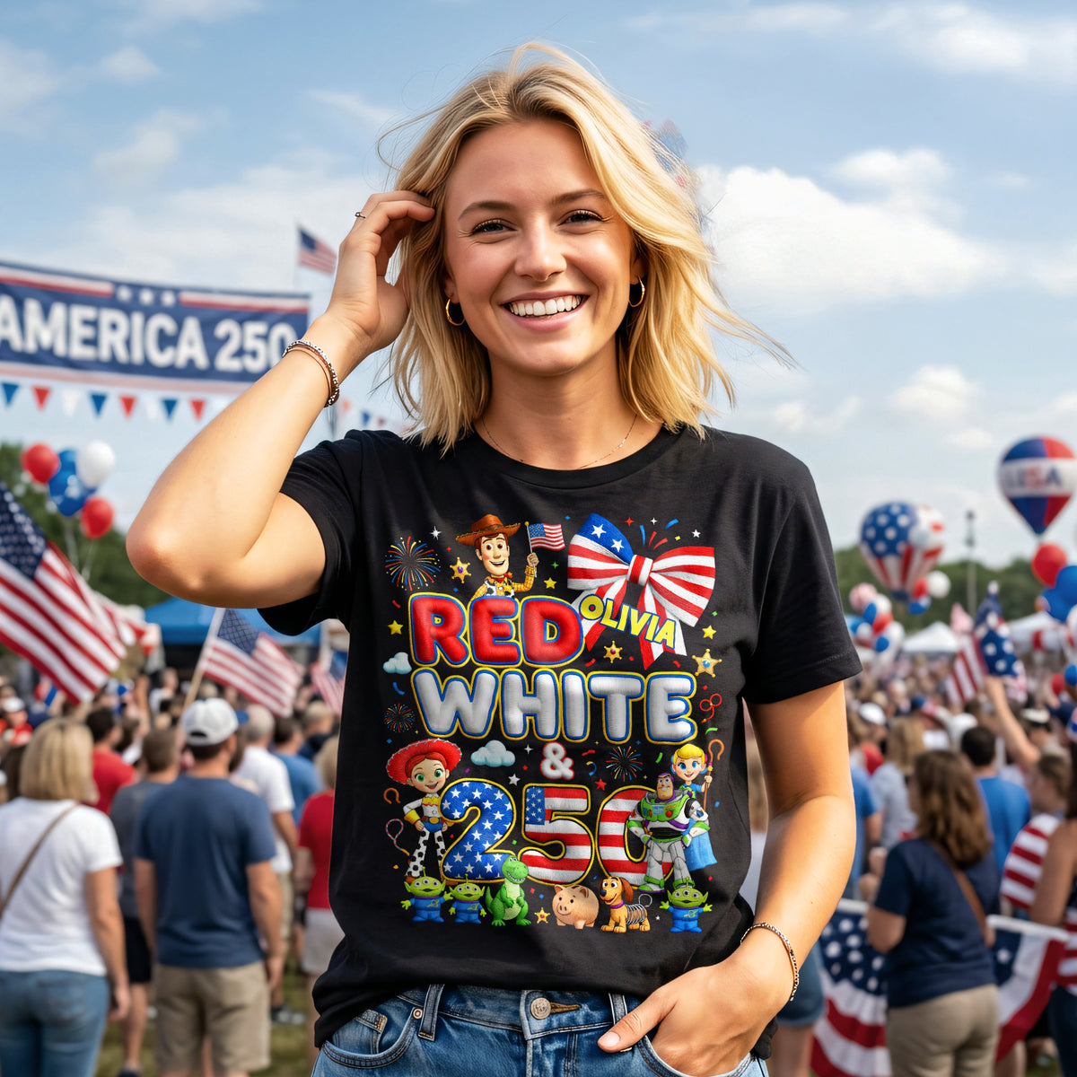 Red, White & 250 - Celebrate America 250th Anniversary Shirt - Personalized Gifts For Patriots 01tota190626
