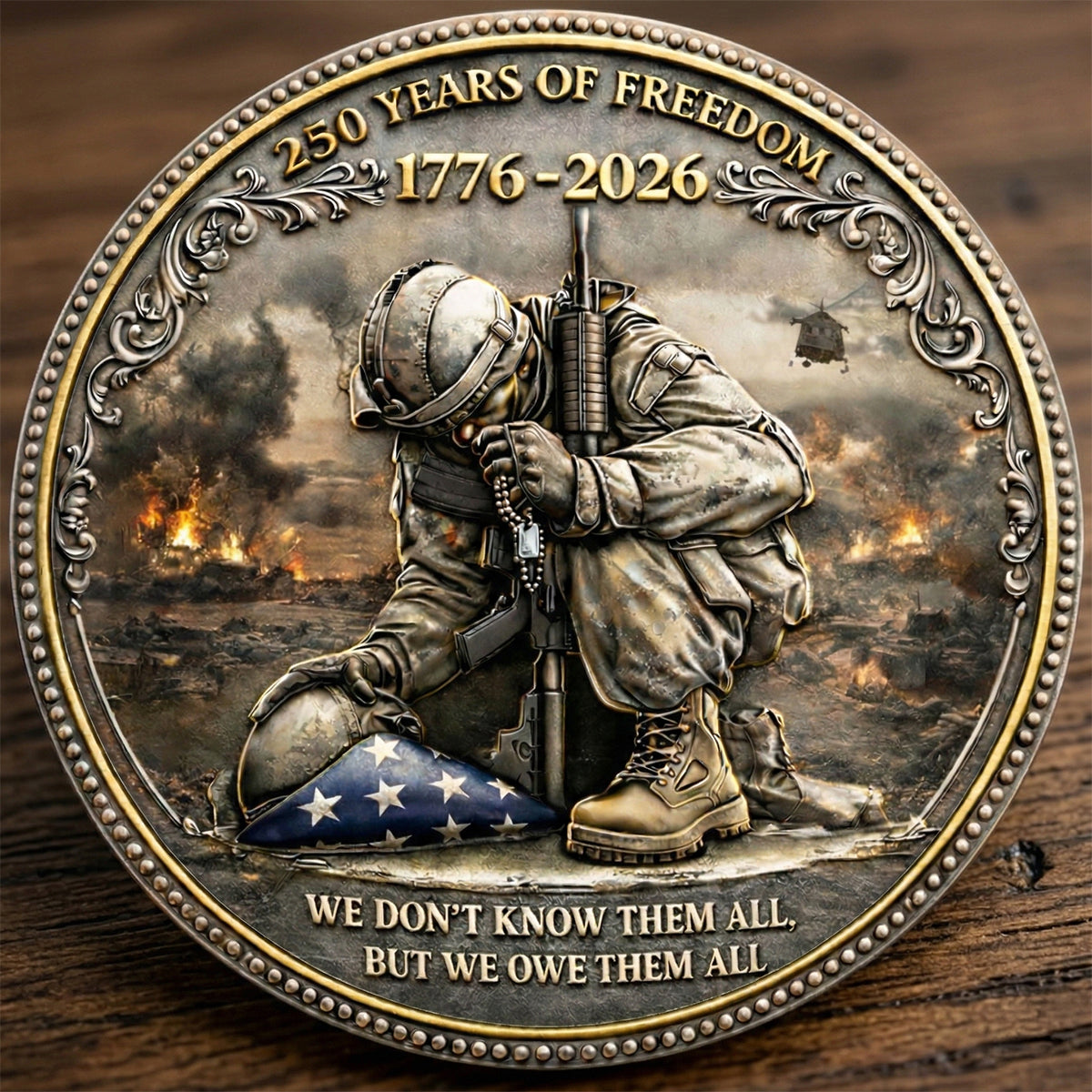 Fallen Heroes Tribute Metal Coin – 250th Anniversary Personalized Gift 05TOTN020326-Homacus