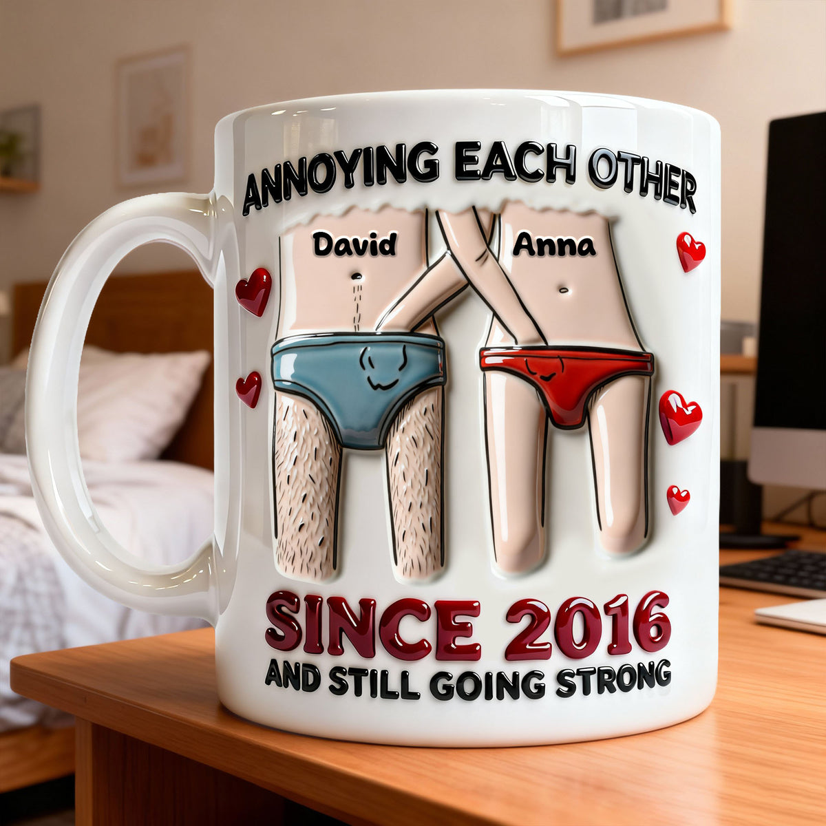 Annoying Each Other Couple - Personalized Anniversary Gift For Couples 02NALU120126-Homacus