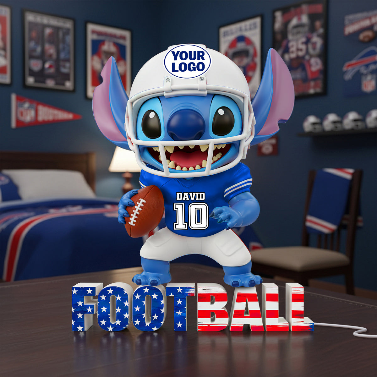 Sport Lover Blue Alien Light Box - Personalized Gifts For Sport Fans Acrylic Light Box 05HULU291125-Homacus