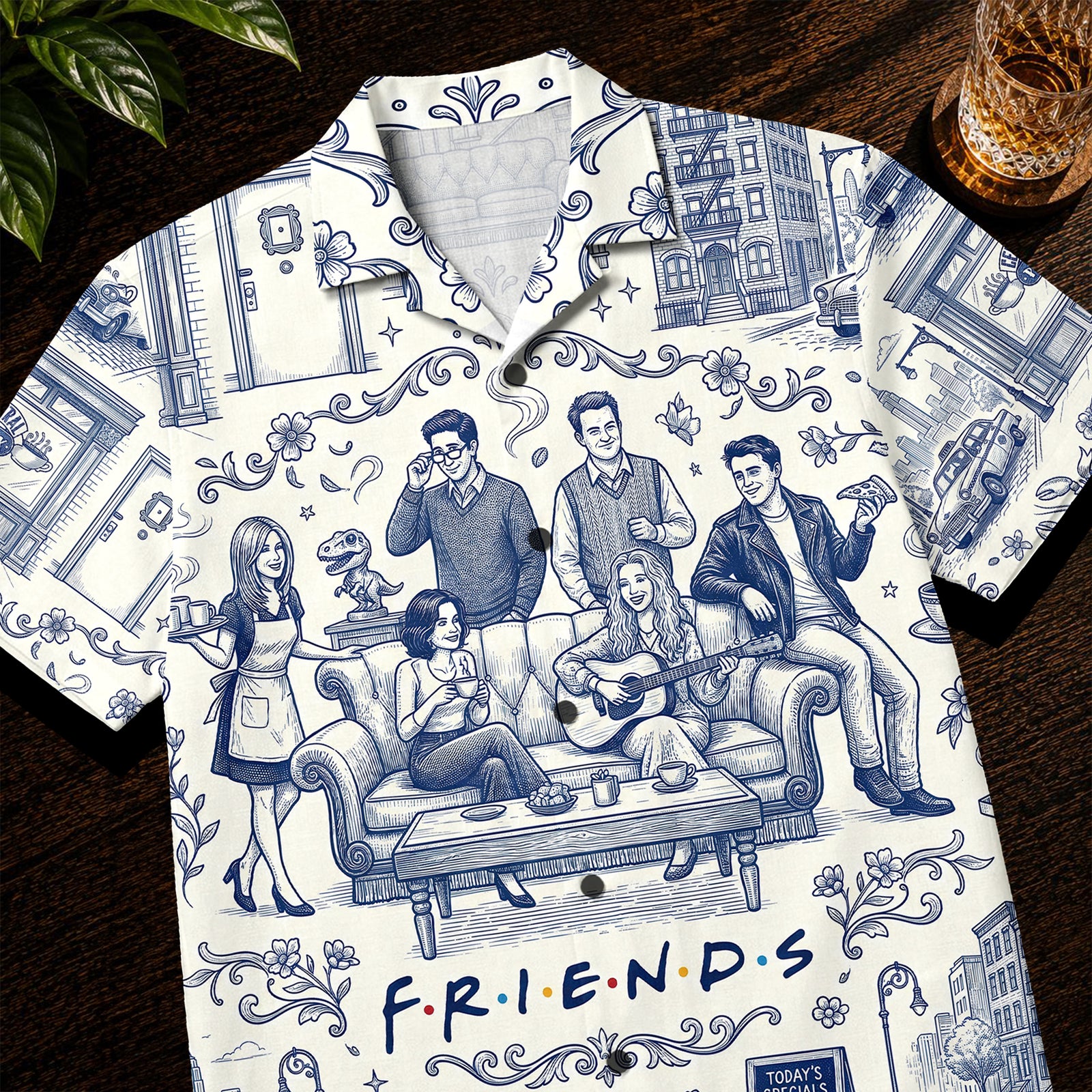 Toile de Jouy Hawaiian Shirt - Personalized Friendship Gift 02pgqn040726-Homacus