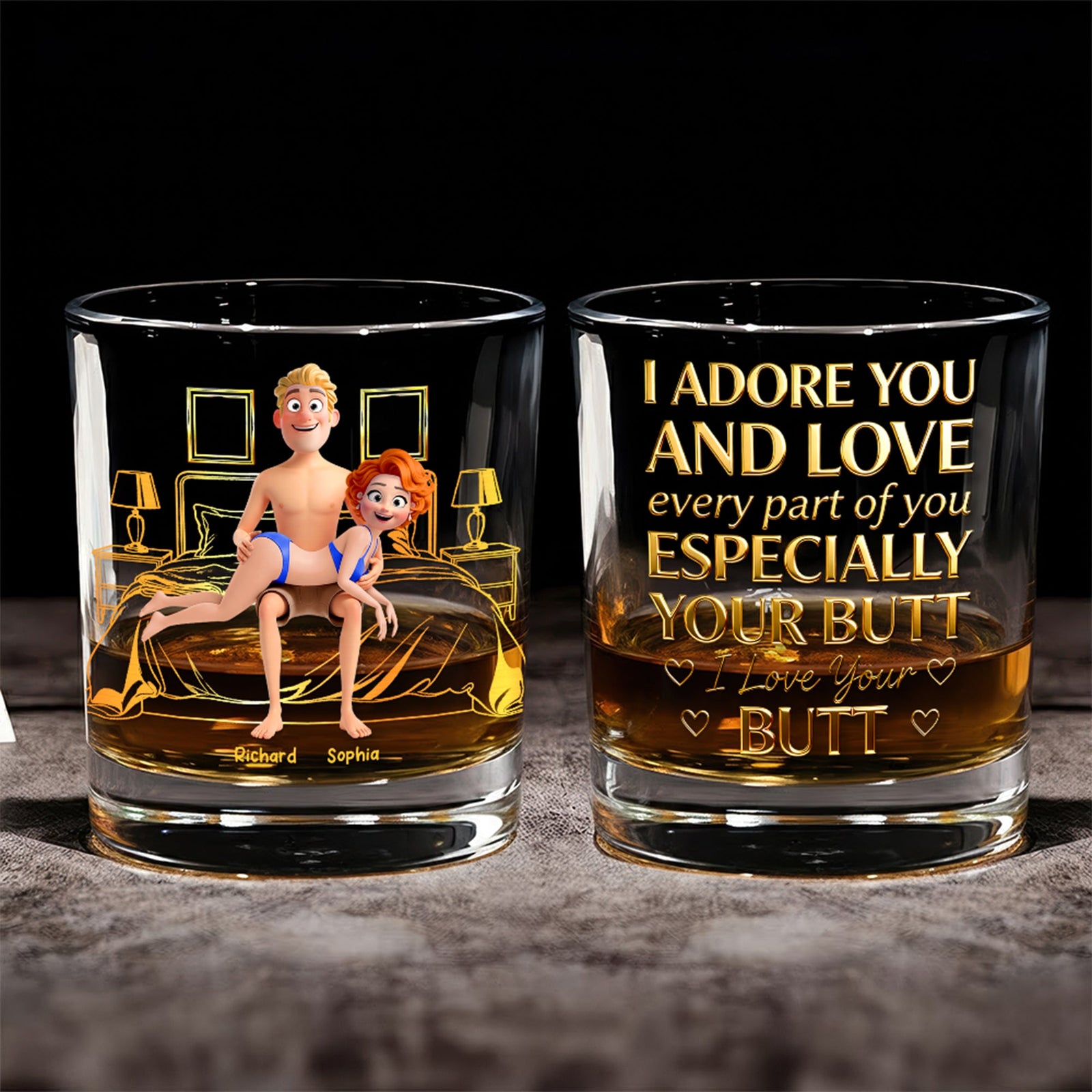 Naughty Couple Round Glass - Personalized Gifts For Couple 02ohqn161225-Homacus
