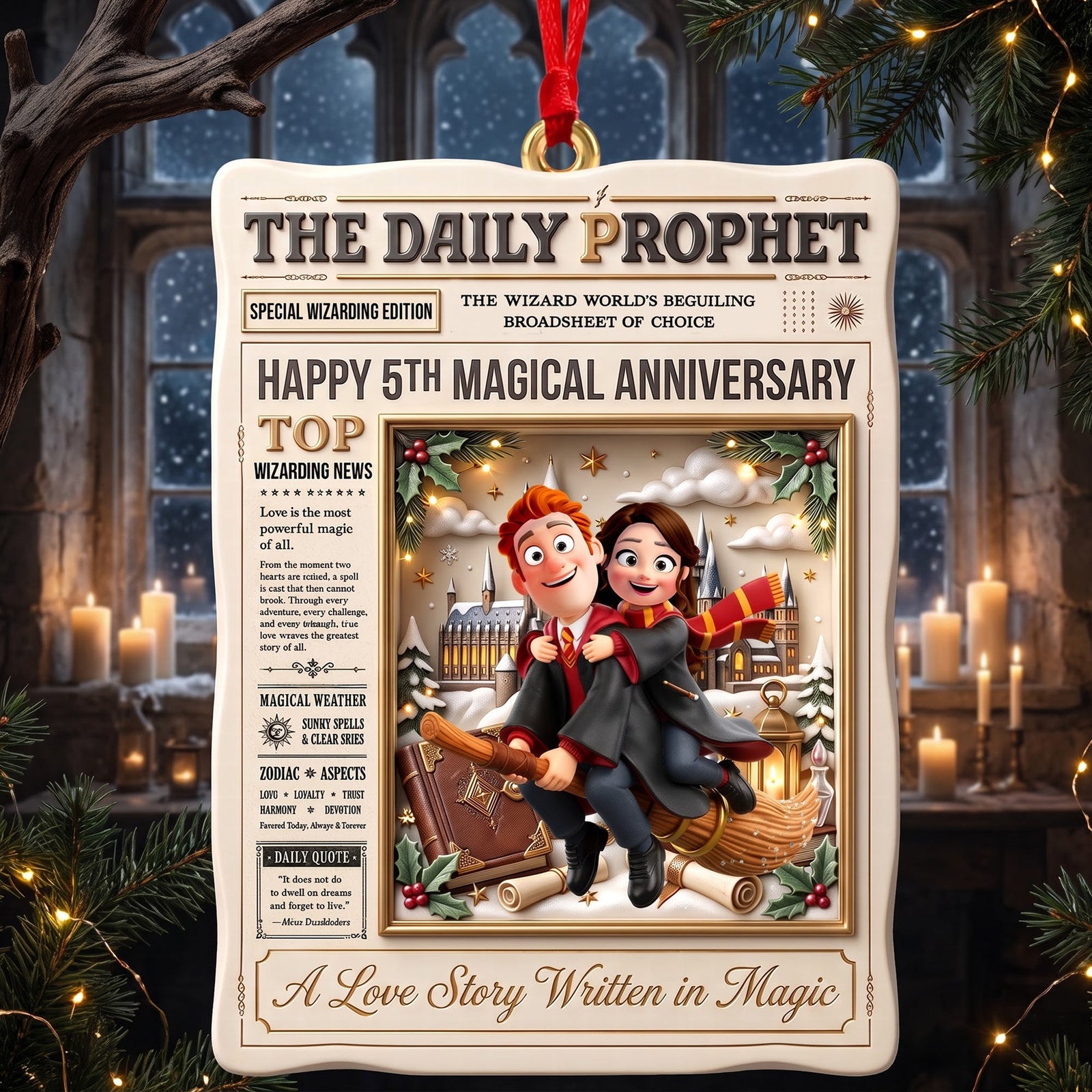Eternal Affection Anniversary Ornament - Personalized Christmas Gifts For Couple 02TOQN180826-Homacus