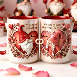 Gnome Couple Coffee Accent Mug - Personalized Gifts For Valentine Couple Coffee Mug 01PALU230126-Homacus