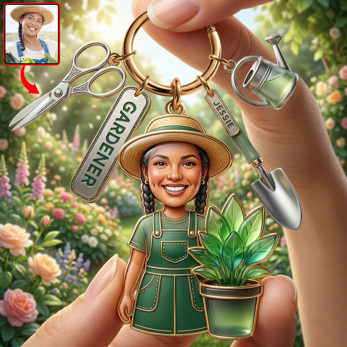 Custom Photo Gifts For Gardeners Keychain With Charms 06paqn250326-Homacus