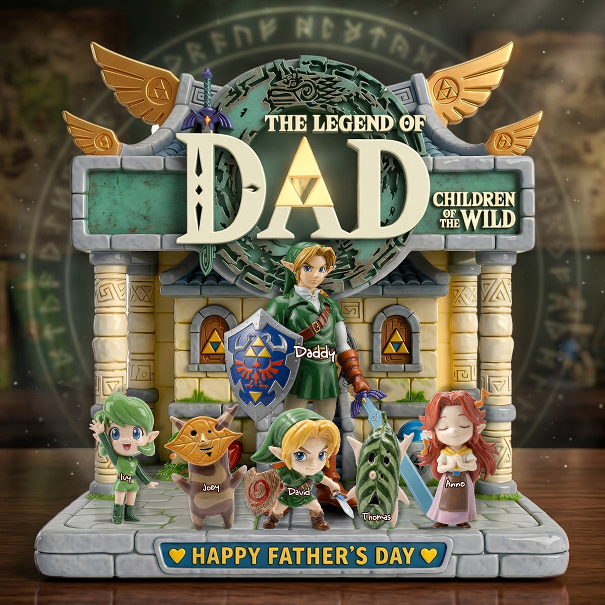 Adventure Dad And Kids Acrylic Plaque - Personalized Gifts For Father's Day Plaque 03OHLU130526