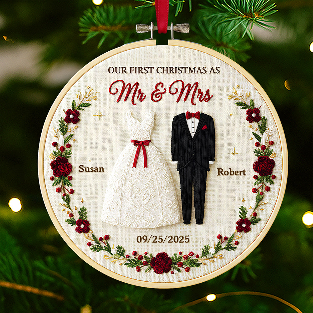 Couple Wedding Christmas Ornament Personalized Gifts For Couple 10PGDT041125-Homacus