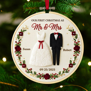 Couple Wedding Christmas Ornament Personalized Gifts For Couple 10PGDT041125-Homacus