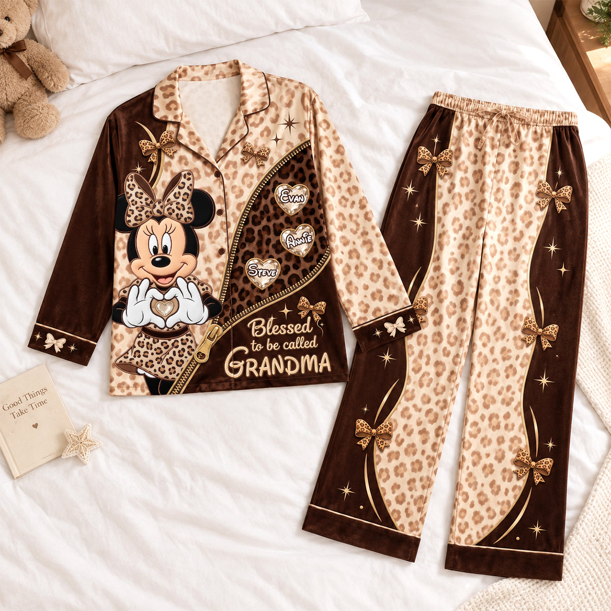 Grandma Leopard Pajama Set - Personalized Gifts For Grandma 01padh070926-Homacus