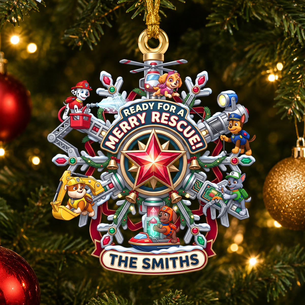 Adorable Puppy Squad Christmas Ornament - Personalized Christmas Gifts 02HADH280826-Homacus