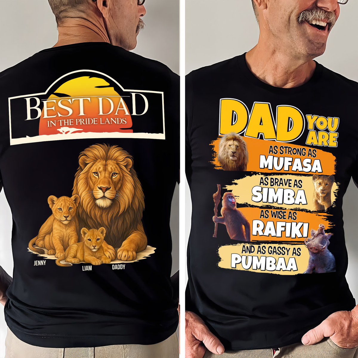 Lion Dad Shirt - Personalized Gifts For Dad 03HUPU060525-Homacus