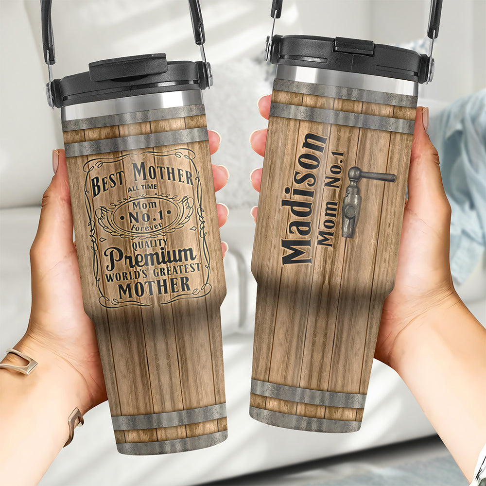Personalized Gifts For Mom Tumbler With Handle, Whiskey Bourbon Barrel 03qhqn020425-Homacus