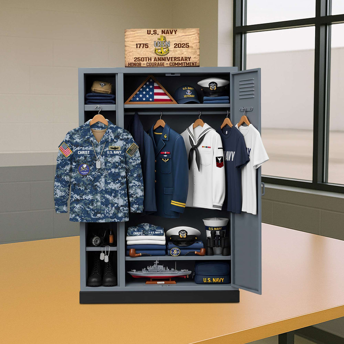 Military 250th Anniversary Personal Locker Plaque - Personalized Gifts For Veteran 052qhtn300625 NV-Homacus