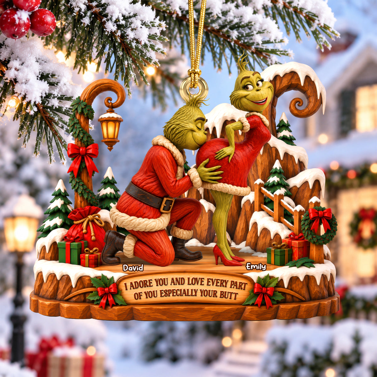 Furry Naughty Couples Acrylic Ornament - Personalized Christmas Gifts For Couples 05ohqn150926-Homacus