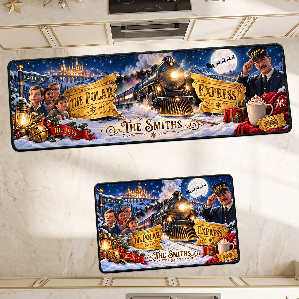 Magical Holiday Train Runner Rug - Personalized Gift For Christmas 02HATA280926