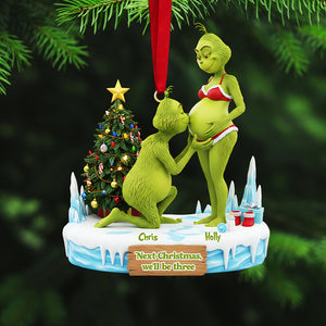 Personalized Gifts For Christmas, Couple Pregnant Couple Acrylic Ornament 01ohta300925-Homacus