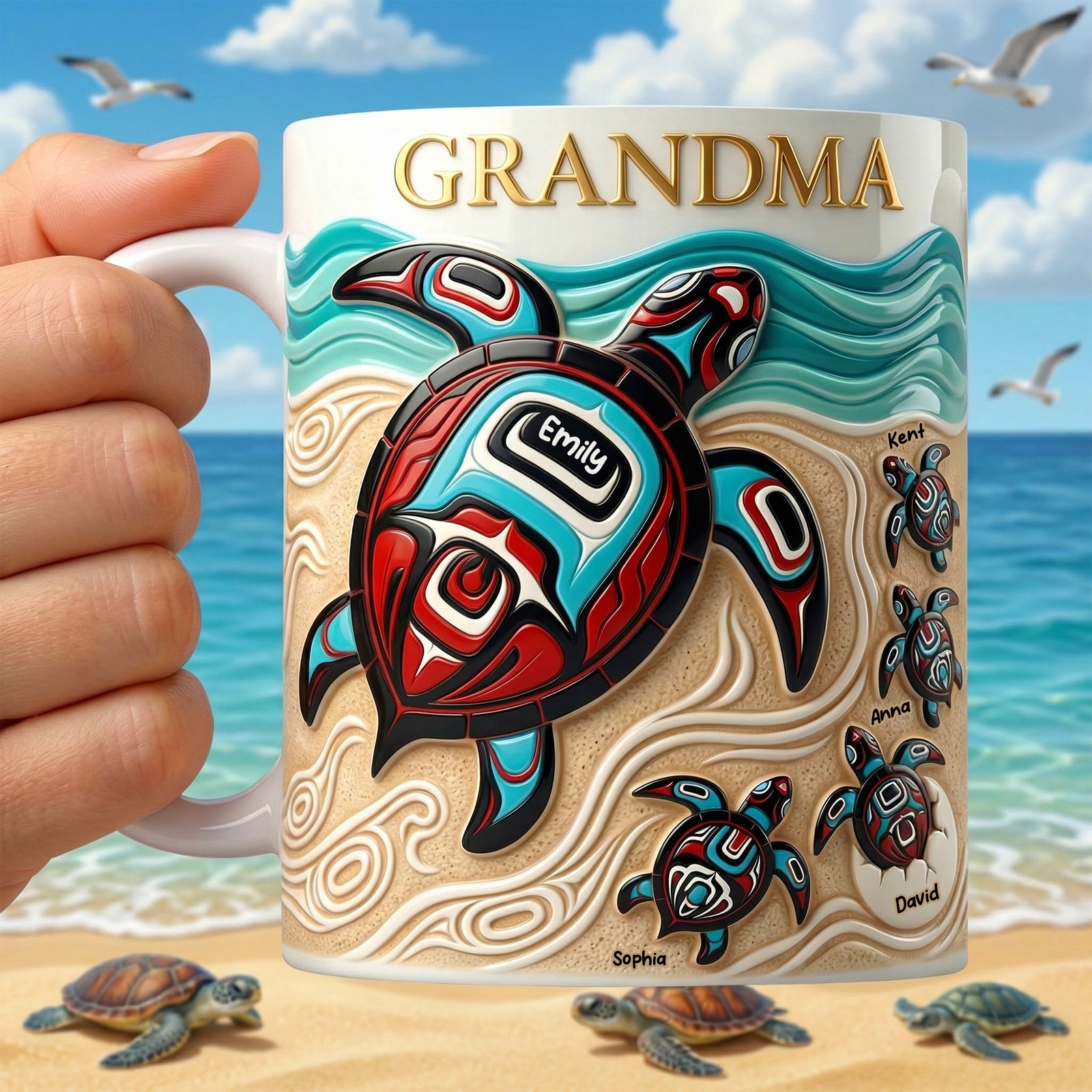Turtle Grandma Coffee Mug - Personalized Gifts For Grandmas 02huqn090426-Homacus
