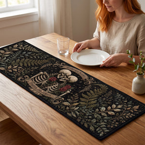 Eternal Love Skeleton Couple Quilted Table Runner - Personalized Gifts For Couples 01naqn180826