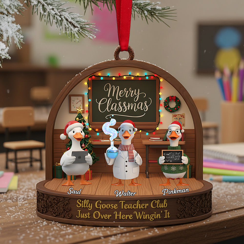 Teacher Goose Coworker Acrylic Christmas Ornament - Personalized Gifts For Coworker 01nata061125-Homacus