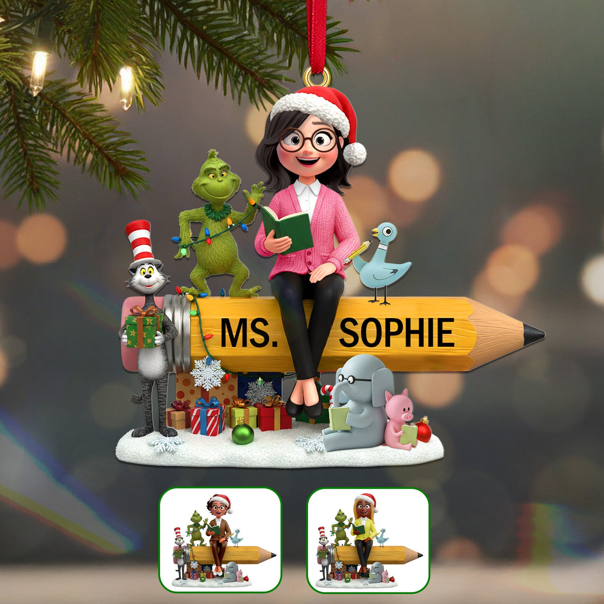 Teacher Acrylic Ornament - Personalized Gift For Teacher Christmas Ornament 03NAMG290925-Homacus