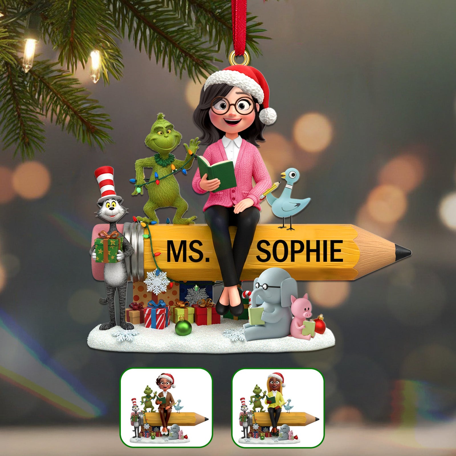 Teacher Acrylic Ornament - Personalized Gift For Teacher Christmas Ornament 03NAMG290925-Homacus