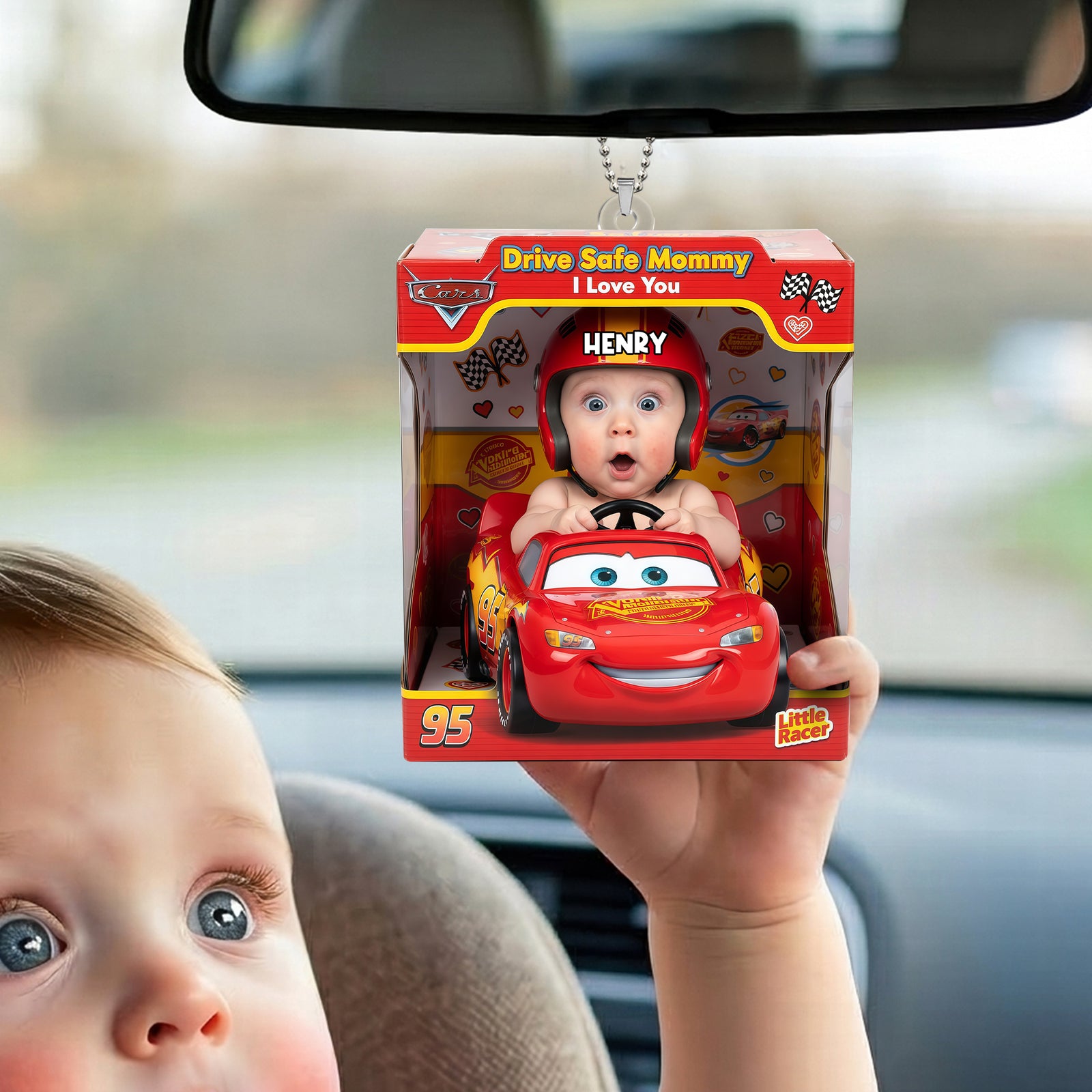 Drive Safe Mommy Car Car Ornament - Custom Photo Gifts For Mom Car Ornament 02NALU250326-Homacus