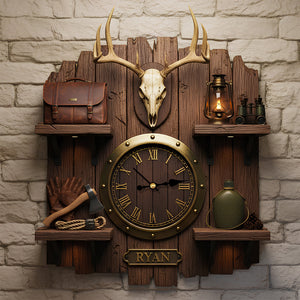 Rustic Hunting Acrylic Clock – Personalized Gifts For Hunting Lovers 05todt261225-Homacus
