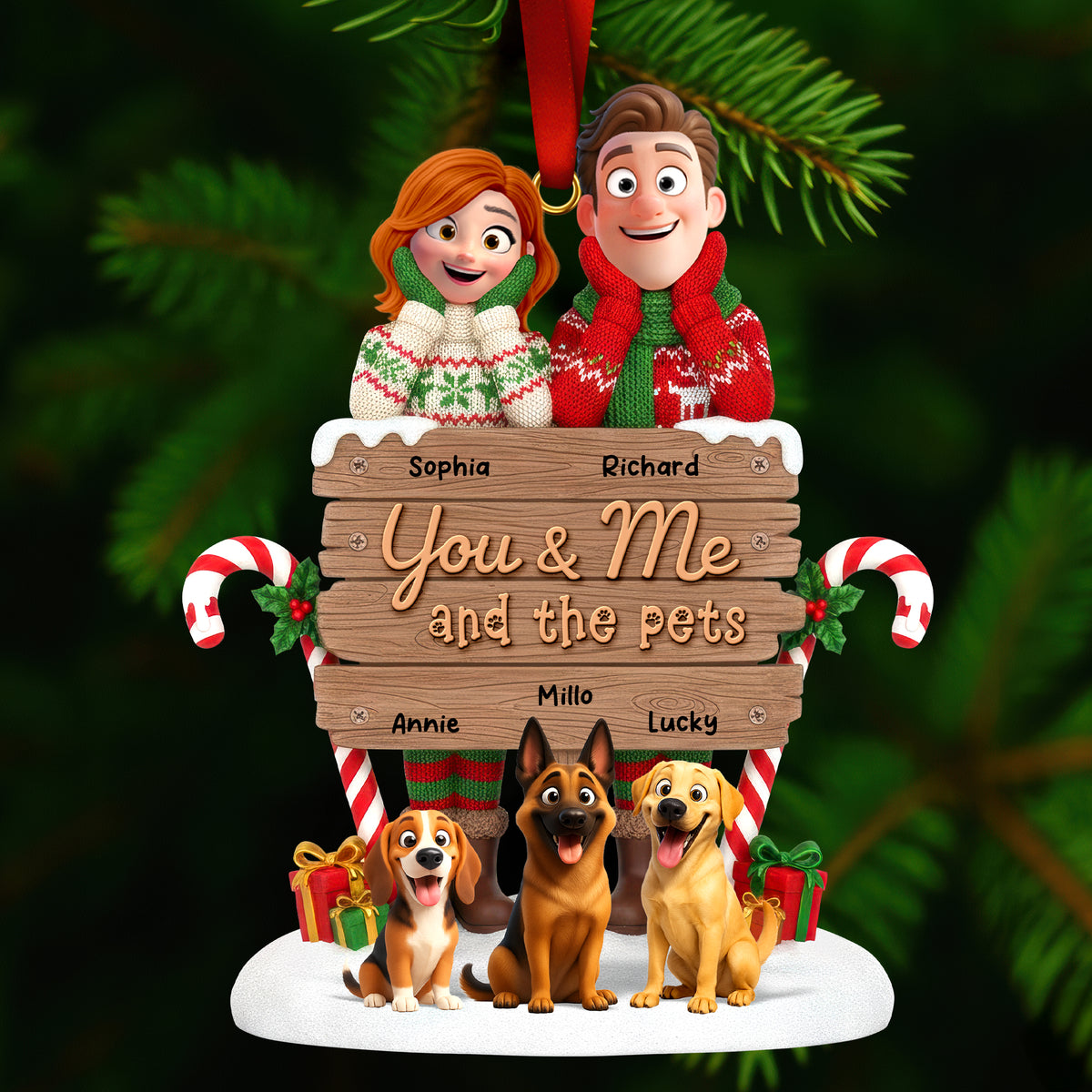 You & Me Acrylic Ornament - Personalized Gifts For Pet Lovers 01toqn231025-Homacus