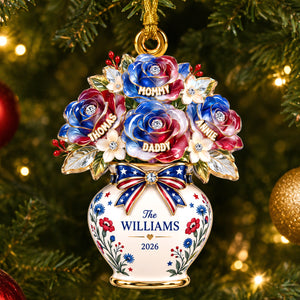 Patriotic Flower Vase Ornament, Personalized Gifts For Family 01qhdh120926-Homacus