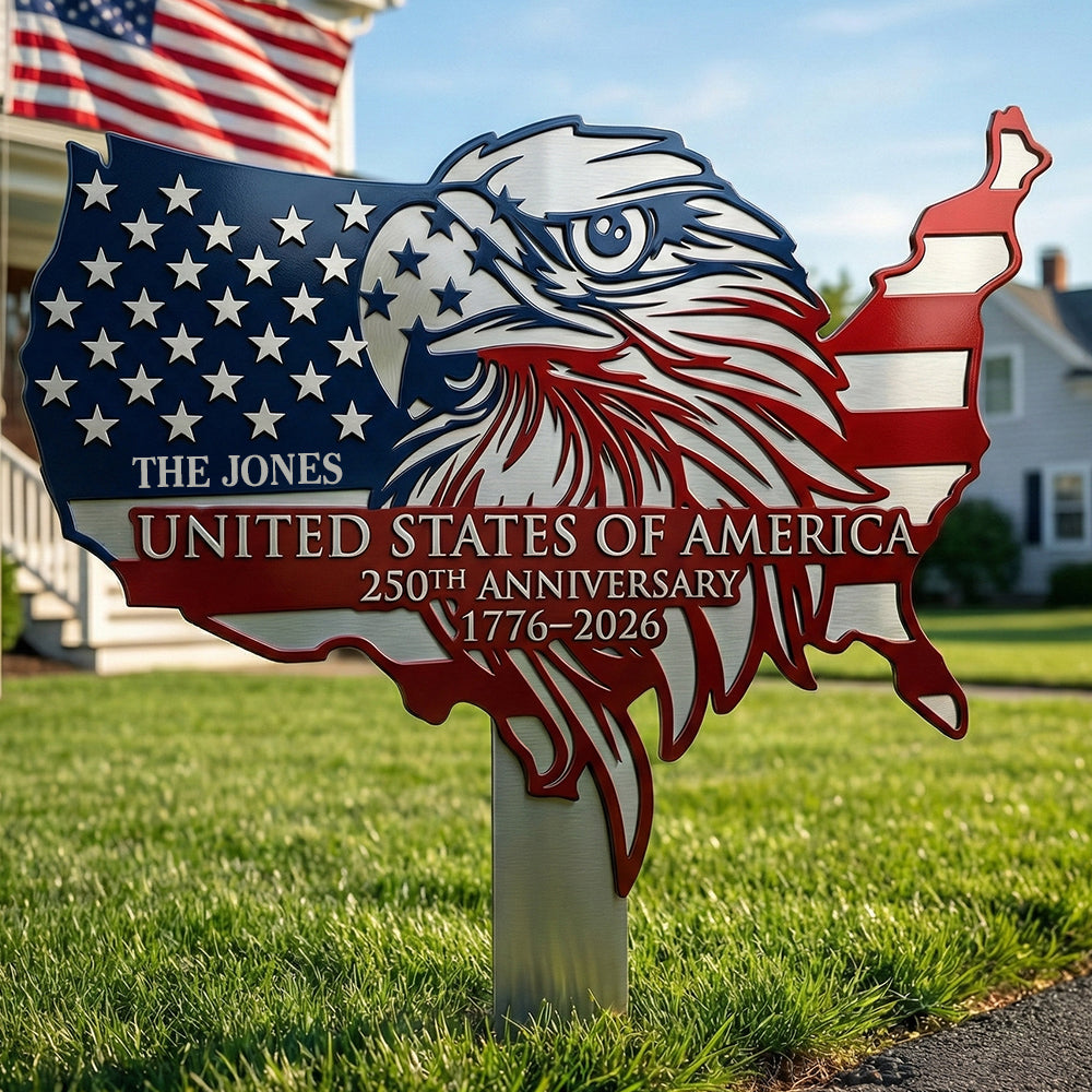 Eagle Of Proud Land Metal Sign - Personalized Gifts For Patriots 01qhdt260226-Homacus