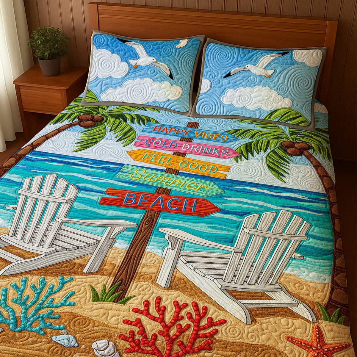 Beach Summer Quilt Bedding Set Special Line - Gift For Beach Lovers 09PGLU150725-Homacus