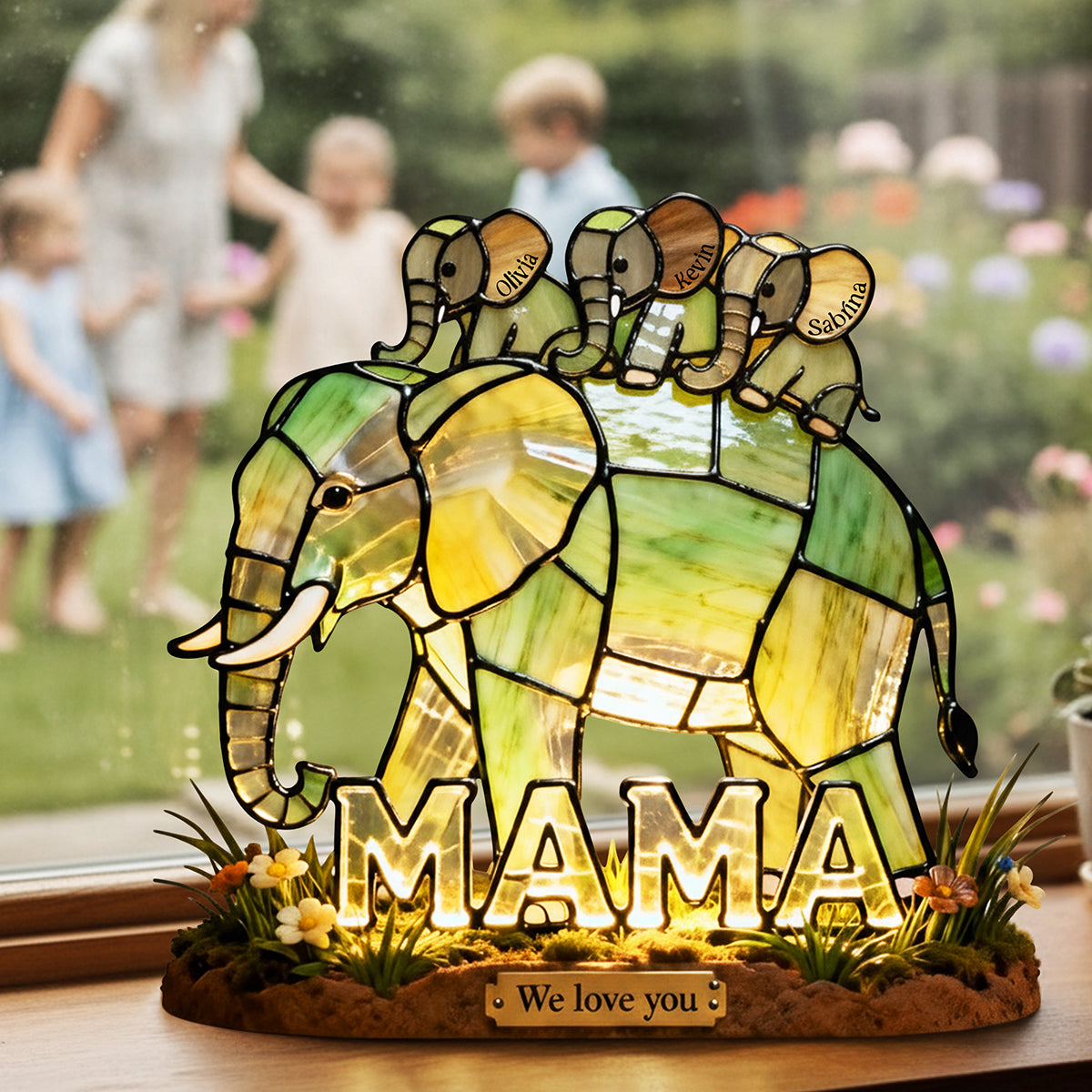 Elephant Family - Acrylic Plaque - Personalized Gifts For Mom 04HYTA290126-Homacus