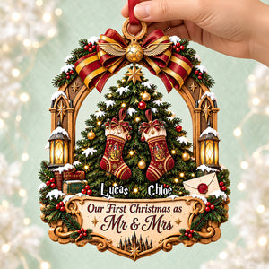 Our First Christmas Together Acrylic Ornament - Personalized Christmas Gifts For Couples 04todt221026-Homacus