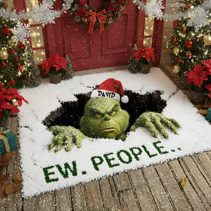 Playful Green Monster Doormat - Personalized Gifts For Movie Lovers 09TGLU221025-Homacus