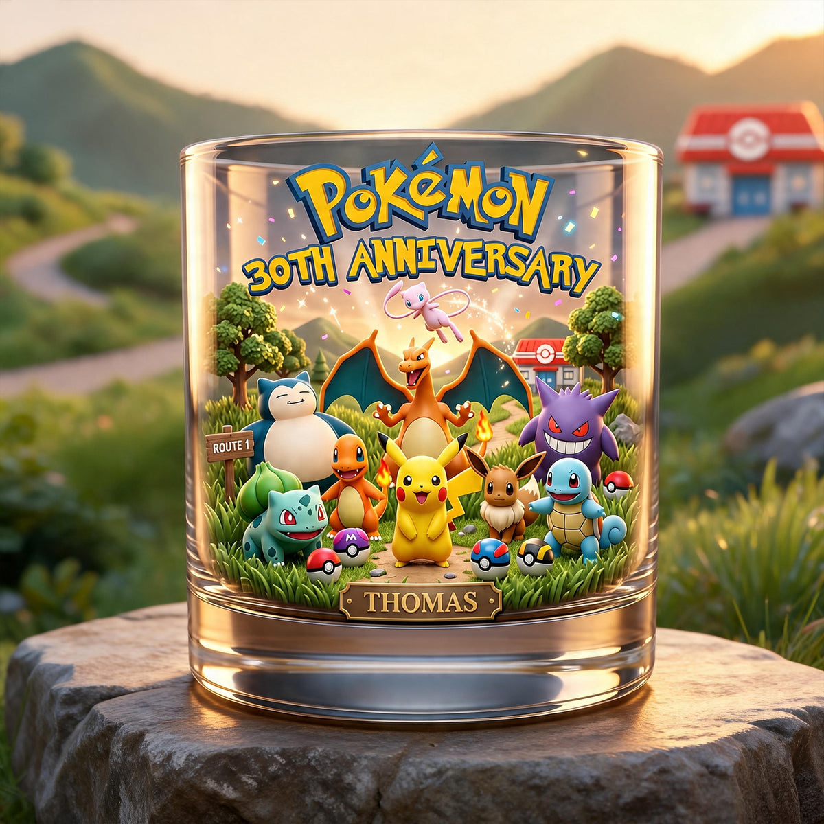 Cute Characters Celebrated 30th Anniversary Drinking Glass - Personalized Gifts 01tyqn040626