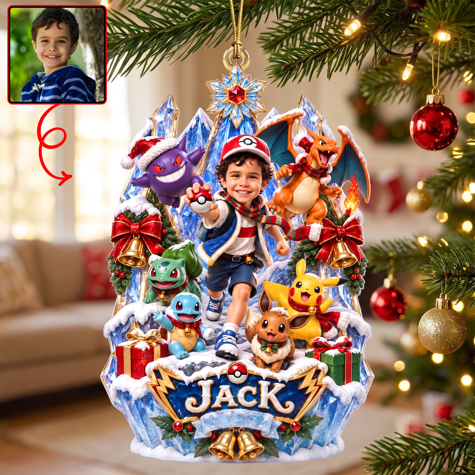 Cute Creature Christmas Ornament - Custom Photo Gifts For Kids 03haqn090926-Homacus